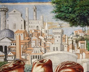 Arquitectura de la ciudad de Roma (detalle) de Benozzo di Lese di Sandro Gozzoli