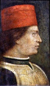 Cabeza de un hombre con sombrero rojo