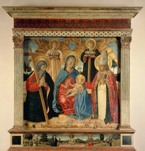 Madonna y el Niño con SS. Andrés y Próspero, 1466 de Benozzo di Lese di Sandro Gozzoli