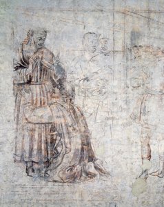 Matrimonio de Isaac y Rebeca (detalle de sinopia) de Benozzo di Lese di Sandro Gozzoli