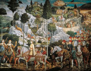 Procesión de los Reyes Magos a Belén, por Benozzo Gozzoli, Capilla del Palazzo Medici Riccardi, Florencia de Benozzo di Lese di Sandro Gozzoli