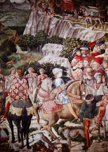 La Procesión de los Magos, detalle del Caballero con un leopardo en la Procesión de Melchor, c.1460 (detalle) de Benozzo di Lese di Sandro Gozzoli
