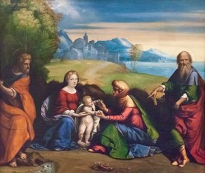 La Sagrada Familia con San Joaquín y Santa Ana (pintura) de Benvenuto Tisi da Garofalo