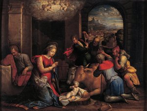 La adoración de los pastores, 1536-1537 de Benvenuto Tisi da Garofalo