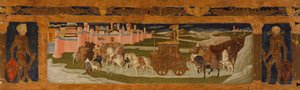 Panel Predella: Triunfo de David (pintura sobre madera) de Benvenuto di Giovanni