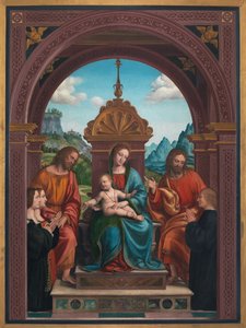 Madonna y Niño, San Jaime, San Felipe y la Familia de Antonio Busti de Bernadino Zenale