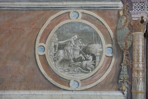 San Jorge matando al dragón de Bernadino Zenale