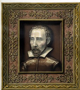 Retrato de Bernard Palissy, ejecutado en loza por él mismo - en “La obra de Bernard Palissy” de C. Delange y C. Borneman, París de Bernard (after) Palissy