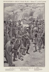 Escena de una producción de Enrique V de Shakespeare en el Teatro Lyceum, Londres de Bernard (after) Partridge