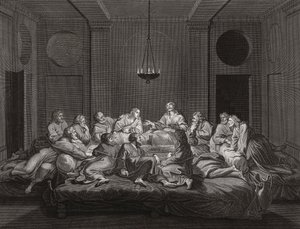 Jesucristo y los apóstoles en la Última Cena. (imprimir) de Bernard (after) Picart