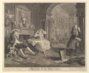 Marriage A-la-Mode, Placa II, 1 de abril de 1745 de Bernard Baron