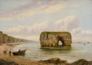 Marsden Rock, c.1880-1900 (óleo sobre lienzo) de Bernard Benedict Hemy