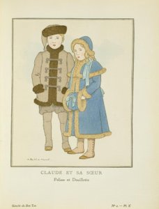Claude y su hermana - Pelisse y Douilette de Bernard Boutet de Monvel