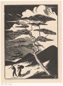 Sartén de la duna con dos figuras de Bernard Essers (signed by artist)