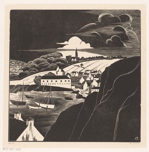 Haven bij eb (título original del objeto) de Bernard Essers (signed by artist)