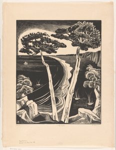 Pinos (Bahía de Bretón en marea baja) (título original del objeto) de Bernard Essers (signed by artist)