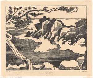 Costa rocosa cerca de Saint-Raphaël de Bernard Essers (signed by artist)