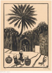 Calle con escalones en Taormina en Sicilia de Bernard Essers (signed by artist)