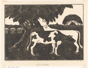 Dos vacas junto a un árbol