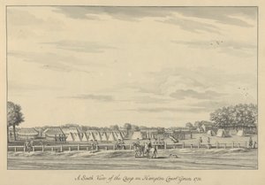 Vista sur del campamento en Hampton Court Green, 1731