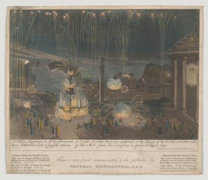 Fuegos artificiales en Covent Garden, 1809 de Bernard II Lens