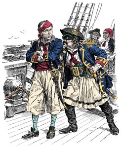 ¡Dos piratas amenazando Ilustración de Bernard Partridge (1861-1945) de 