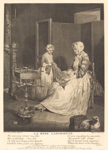 La madre laboriosa de Bernard Lépicié after Jean Siméon Chardin