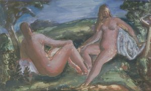 Bañistas, c.1940 (gouache sobre papel) de Bernard Meninsky