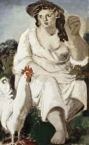 La campesina y el gallo blanco de Bernard Meninsky