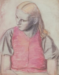 Retrato de la esposa del artista, c.1926 (lápiz y acuarela)