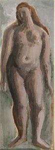 Figura femenina de pie (gouache sobre papel)