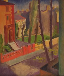 Calle arbolada (óleo sobre lienzo) de Bernard Meninsky