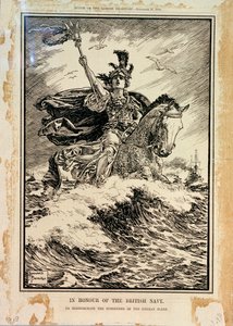 En honor de la Armada Británica. Para conmemorar la rendición de la flota alemana. Portada de Punch, 27 de noviembre de 1918 de Bernard Partridge