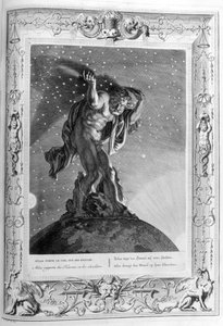 Atlas sostiene los cielos sobre sus hombros, 1733 de Bernard Picart