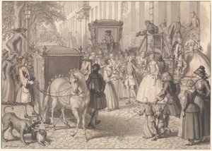 Comienzo de una procesión nupcial de una pareja luterana de Bernard Picart