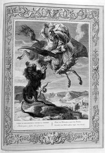 Belerofonte lucha contra la Quimera, 1733 de Bernard Picart