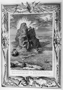 Encélado enterrado debajo del Monte Etna, 1733 de Bernard Picart