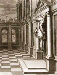 Iphis se Ahorca en Desesperación porque no Pudo Ganar a Anaxarete, 1731 de Bernard Picart
