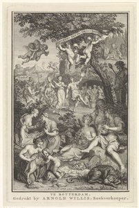 Paisaje con pastores y pastoras Página de título para: F. Greenwood, poemas, 1719 de Bernard Picart