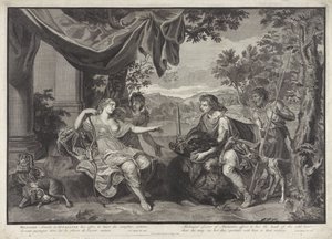 Meleagro le da la cabeza del jabalí de Caledonia a Atalanta Historia de Meleagro (título de la serie) de Bernard Picart