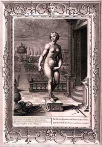 Pigmalión se Enamora de una Estatua que ha Hecho, y a su Oración Venus la Transforma en una Mujer de Bernard Picart