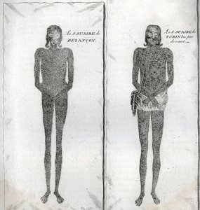 Representación del Sudario de Besanzón y el sudario de Turín Grabado de la “Ilustración de ceremonias y costumbres religiosas de todos los pueblos del mundo” por Bernard Picart (1723-1743) 1819 Colección privada de Bernard Picart