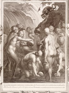 Las Danaides Condenadas a Llenar Vasijas Perforadas con Agua, 1730 de Bernard Picart