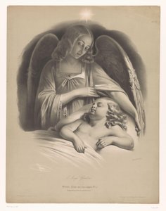 Ángel vigilando a un niño dormido L