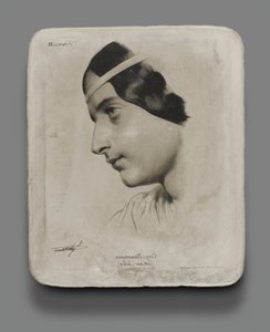 Piedra litográfica para Cabeza de Mujer para libro modelo de Bernard Romain Julien