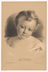 retrato, de, un, niño pequeño Estudios en dos tipos de tiza (título de la serie) Etude aux deux Crayons (título de la serie en el objeto)