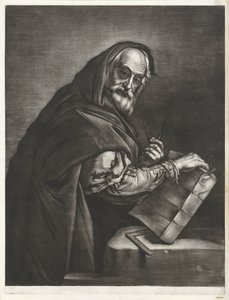 Filósofo con una brújula y un libro Retratos de filósofos (título de la serie) de Bernard Vaillant