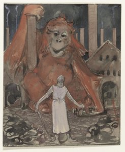 Caballero y mono gigante