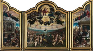 El Juicio Final y las Siete Obras de Misericordia (óleo sobre tabla) de Bernard van Orley