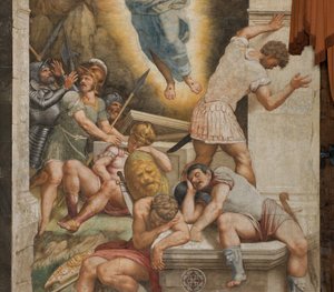 Counterfaccata, Bernardino Gatti, Resurrección 1529 (detalle) de Bernardino Gatti